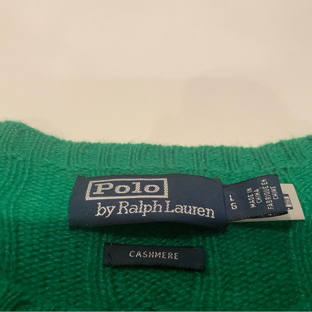Ralph Lauren Green Cashmere Crewneck Sweater